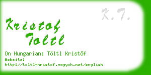 kristof toltl business card
